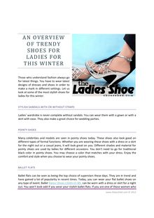 An Overview Of Trendy Shoes For Ladies For This Winter