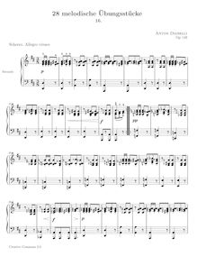 Partition No. 16, 28 Melodische übungstücke, Melodic Practice Pieces