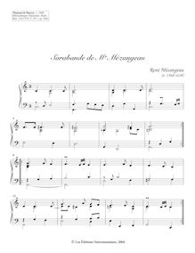 Partition Sarabande (C major), 2 clavecin pièces from Manuscrit Bauyn