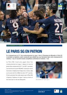 Football : stats officielles de la 31ème journée de Ligue 1