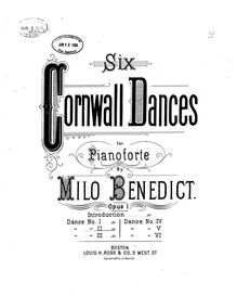 Partition , Andante en G major, 6 Cornwall Dances, Benedict, Milo Ellsworth