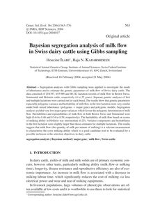 Bayesian segregation analysis of milk flow in Swiss dairy cattle using Gibbs sampling