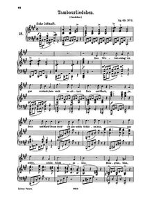 Partition , Tambourliedchen, 9 chansons, 9 Gesänge, Brahms, Johannes