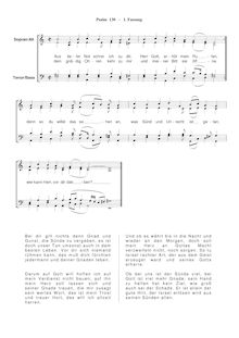 Partition Ps.130: Aus tiefer Not schrei ich zu dir - vers.1, SWV 235, Becker Psalter, Op.5