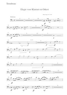Partition Trombone, Elegie voor klarinet en orkest, Ostijn, Willy