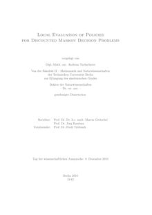 Local evaluation of policies for discounted Markov decision problems [Elektronische Ressource] / vorgelegt von Andreas Tuchscherer