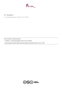 Audition - compte-rendu ; n°1 ; vol.36, pg 519-527