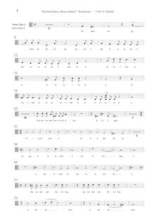 Partition chœur 3: ténor [C3 clef], Domine deus, Deus virtutum, D dorian