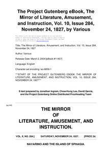 The Mirror of Literature, Amusement, and Instruction - Volume 10, No. 284, November 24, 1827