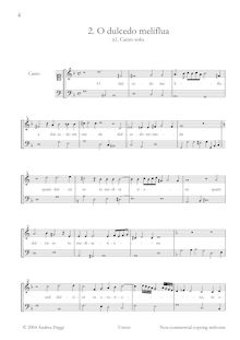 Partition complète, O dulcedo meliflua à , Canto solo, Cima, Giovanni Paolo