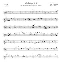 Partition ténor viole de gambe 3, octave aigu clef, madrigaux, Book 1