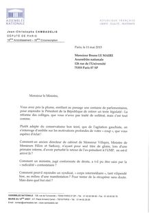 Lettre de J-C Cambadélis à Bruno Le Maire