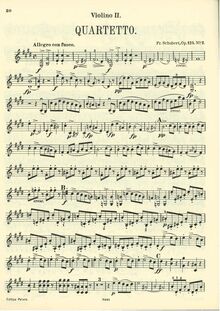 Partition violon 2, corde quatuor No. 11 en E Major, D.353 (Op.125 No.2) par Franz Schubert