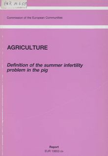 Definition of the summer infertility problem in the pig