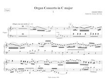 Partition orgue solo, orgue Concerto en C major, C major, Salieri, Antonio