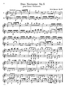 Partition No.5, 6 Duo nocturnes, Op.37, Lhoyer, Antoine de