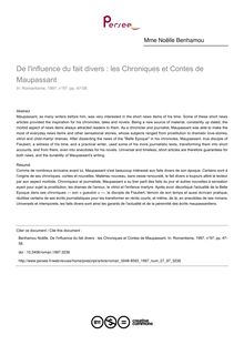 De l influence du fait divers : les Chroniques et Contes de Maupassant - article ; n°97 ; vol.27, pg 47-58