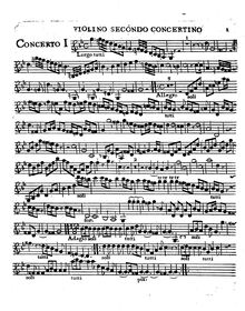 Partition violon Solo II, Six Concertos en Seven parties, Avison, Charles