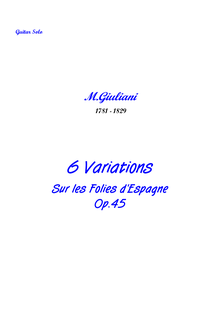 Partition complète, 6 Variations sur les Folies d Espagne Op.45