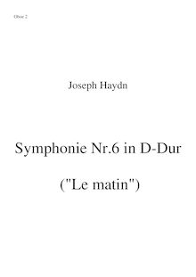 Partition hautbois 2, Symphony No.6 en D major, "Le Matin" ; Sinfonia No.6