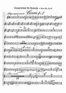 Partition cor 1, 2 (F), Konzertstück G-moll für Bratsche (viole de gambe) mit Begleitung des Orchesters oder Pianoforte, Op.46