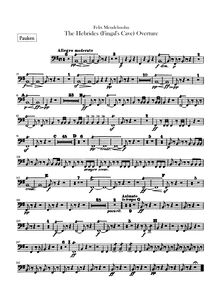Partition timbales, pour Hebrides, Op.26, Fingal s CaveLe Ebridi par Felix Mendelssohn