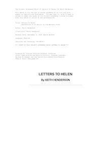 Letters to Helen - Impressions of an Artist on the Western Front