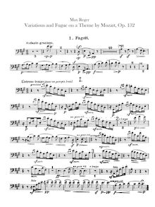 Partition basson 1, 2, Variationen und Fuge über ein Thema von W. A. Mozart