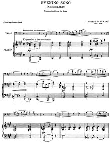 Partition de piano et partition de violoncelle, 12 Klavierstücke für kleine und große Kinder, Op.85 par Robert Schumann