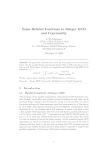 Some Related Functions to Integer GCD and Coprimality