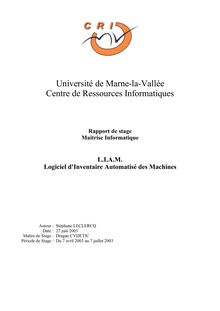 Université de Marne-la-Vallée Centre de Ressources Informatiques