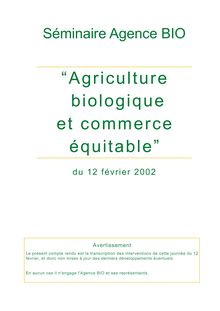 Agriculture biologique et commerce équitable