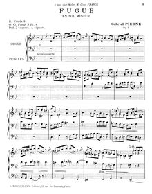 Partition complète, Fugue, Op.3, Pierné, Gabriel