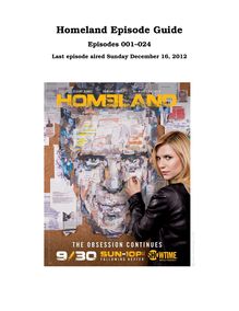 Homeland Episode Guide Episodes 001–024