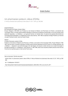 Un pharmacien poitevin, élève d Orfila - article ; n°231 ; vol.64, pg 260-268