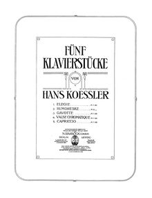 Partition No.2: Humoreske, 5 Klavierstücke, Koessler, Hans