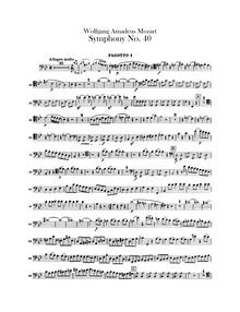 Partition basson 1, 2, Symphony No.40, G minor, Mozart, Wolfgang Amadeus