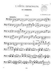 Partition violons I, altos, violoncelles, 2 Pièces espagnoles, Spanish Pieces ; Испанских пьес