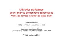 Méthodes statistiques pour l analyse de données génomiques ...