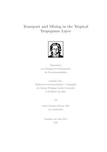 Transport and mixing in the Tropical Tropopause Layer [Elektronische Ressource] / von Carine Dorianne Homan