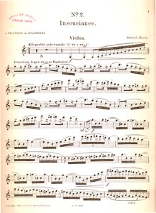 Partition de violon, Impressions pour violon et Piano