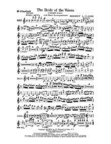 Partition E♭ clarinette, pour Bride of pour Waves, Clarke, Herbert Lincoln