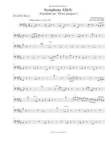 Partition Basses, Symphony No.26, B major, Rondeau, Michel