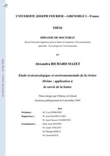 [tel-00275129, v1] Etude écotoxicologique et environnementale de ...