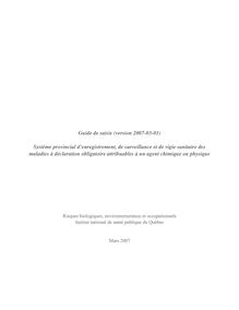 Guide de saisie (version 2007-03-01) Système provincial d ...