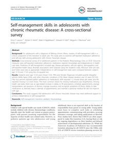 Self-management skills in adolescents with chronic rheumatic disease: A cross-sectional survey