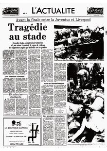 Le drame du Heysel dans Le Figaro du 30 mai 1985