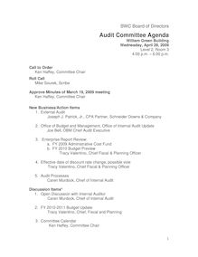 Audit Agenda April