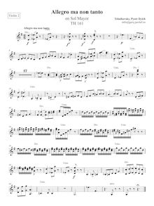 Partition violons II, Allegro ma non tanto, G major, Tchaikovsky, Pyotr