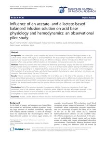 Influence of an acetate- and a lactate-based balanced infusion solution on acid base physiology and hemodynamics: an observational pilot study